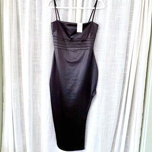 Windsor Satin Black Asymmetrical Dress